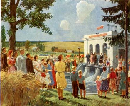 Ouverture de la station �lectrique du kolkhoze